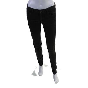 Habitual Womens Cotton Zip Button Skinny Leg Shiny Jeans Brown Size EUR 26